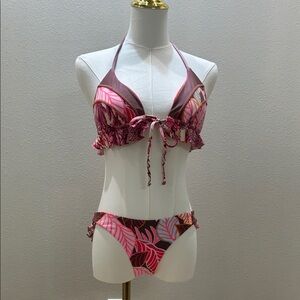 Maaji Pink and Brown Leaf Bikini